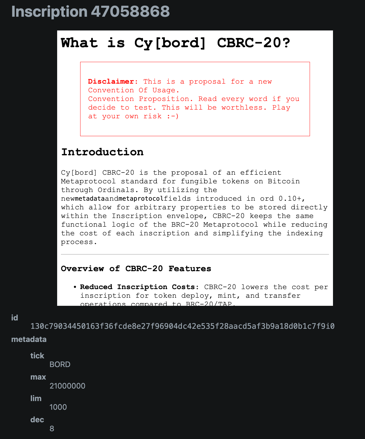 What is CBRC-20?